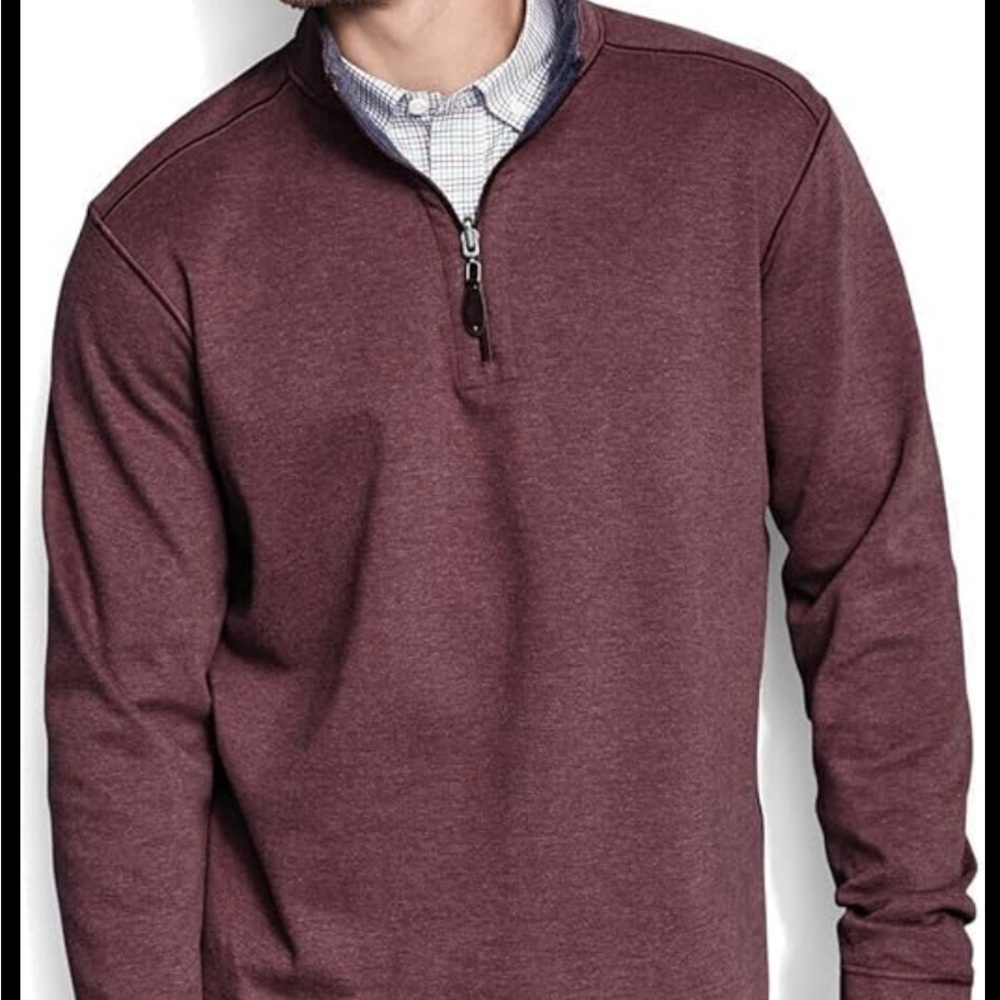 NWT Men's Johnston & Murphy Quarter-Zip Reversible Pullover